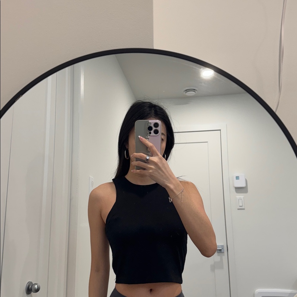 Black Sleeveless Women's Top with Back Zipper